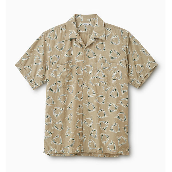 DELTA PATTERN OPEN COLLAR S/S SHIRT