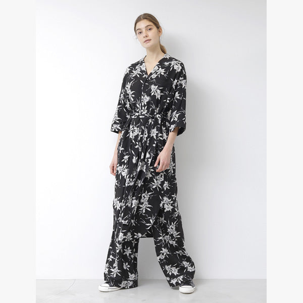 cattleya rayon print long shirt dress