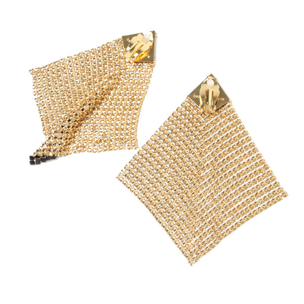 metal mesh scarf print earrings