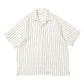 OPEN COLLAR SHIRTS ORGANIC LINEN PRINTED STRIPE