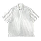 OPEN COLLAR SHIRTS ORGANIC LINEN PRINTED STRIPE