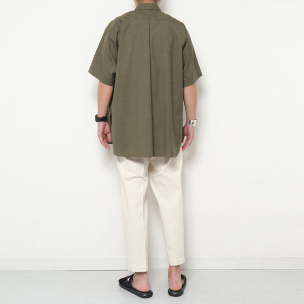 FRONT PLEATS PEGTOP ORGANIC COTTON TWILL (A20B-06PT01C