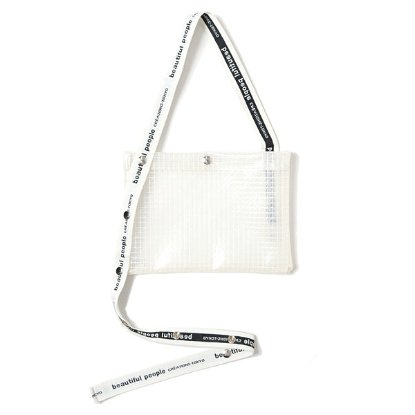 plaid vinyl logo tape adjutable bag