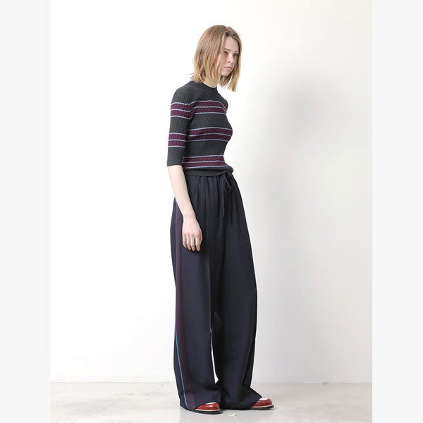 viscose gabardine line wide pants