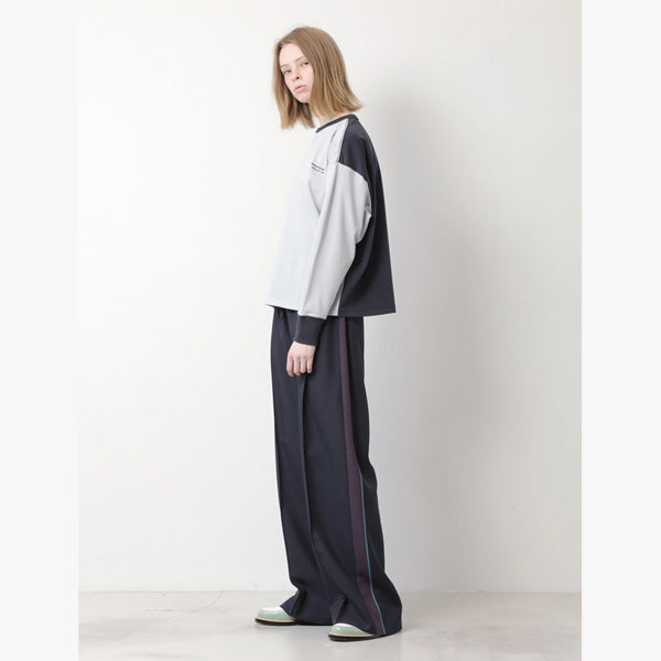 viscose gabardine line wide pants