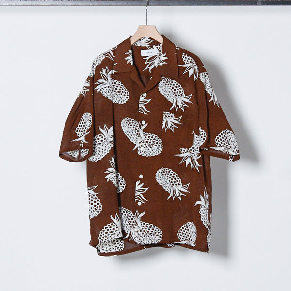 OPEN COLLAR SHIRTS S/S ALOHA PRINT RAYON