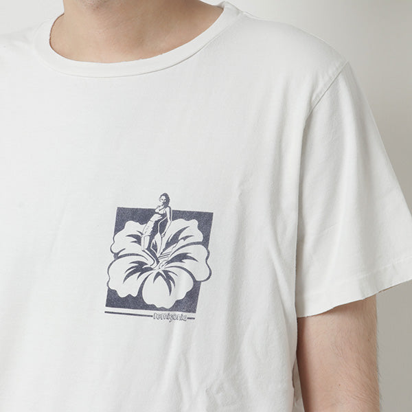 30/-スペシャル加工天竺 Pt 半袖T(ハイビスカス)