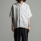 OPEN COLLAR SHIRTS ORGANIC LINEN PRINTED STRIPE