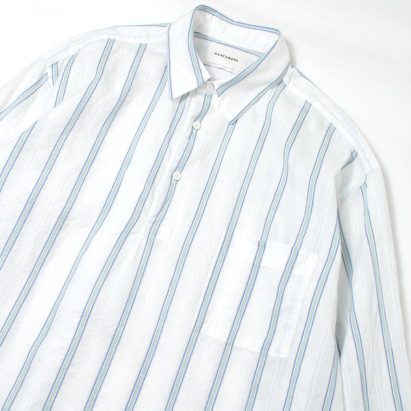 PULLOVER SHIRTS ORGANIC SUPIMA/BROWN COTTON STRIPE