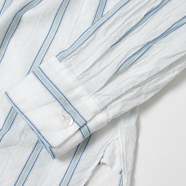 PULLOVER SHIRTS ORGANIC SUPIMA/BROWN COTTON STRIPE