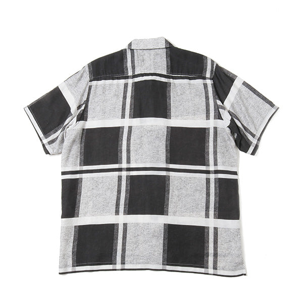 LARGE CHECK PRINTED OPEN COLLAR SHIRT