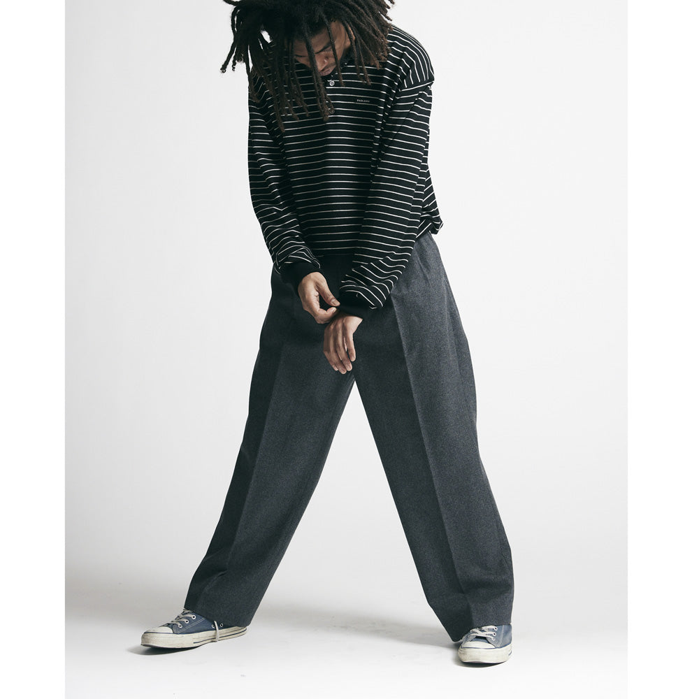 トップス FARAH NARROW STRIPED L/S POLO SHIRT (L) FARAH (ファーラー) Narrow Striped L/S Polo Shirt FR0401