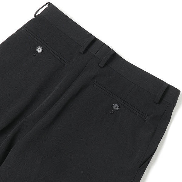 LIGHT WOOL MAX GABARDINE TWO-TUCK SLACKS #TOP BLACK