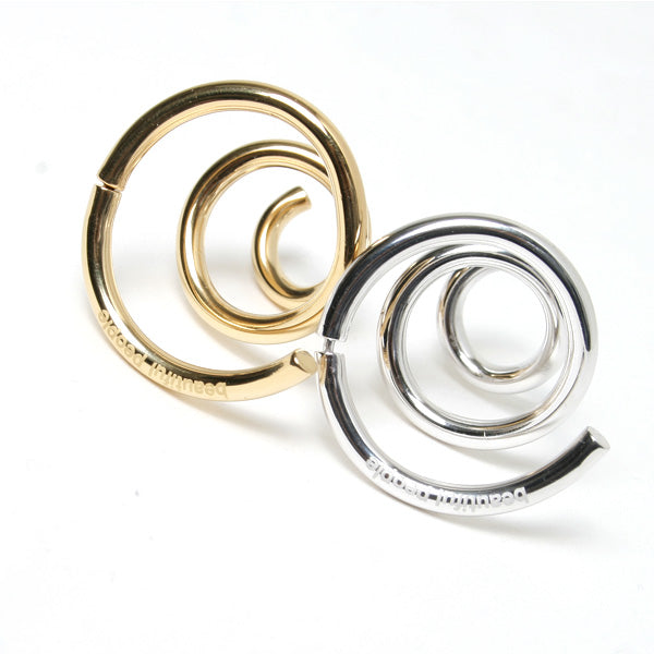 spiral formed pierced earring