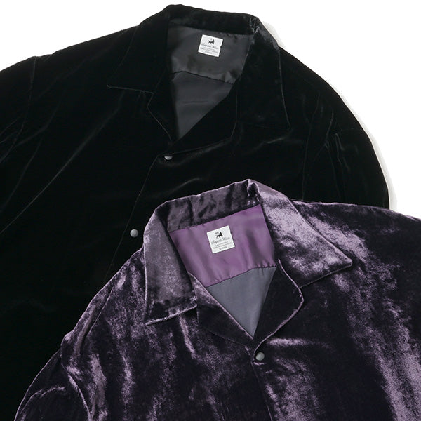 VELVET OPEN COLLAR SHIRT