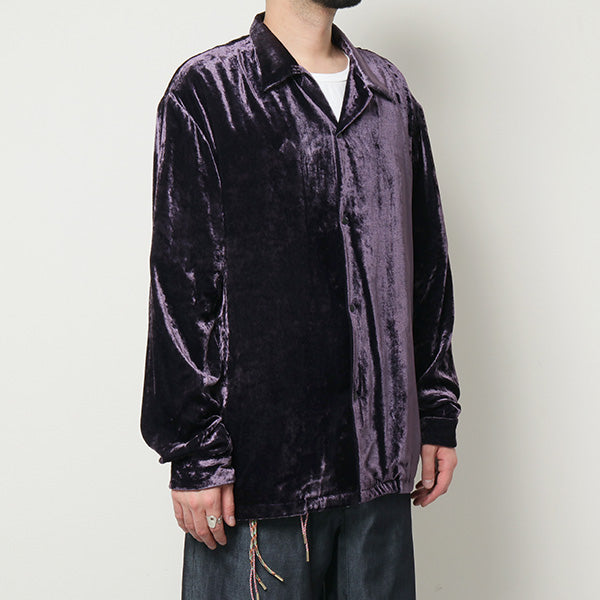 VELVET OPEN COLLAR SHIRT