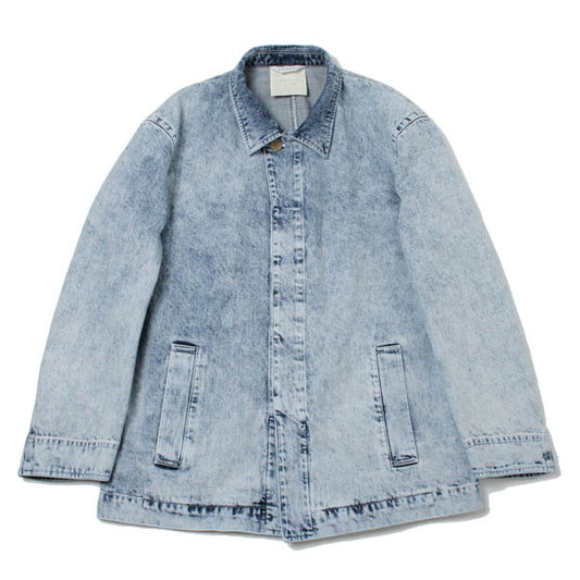 FLY FRONT DENIM COAT