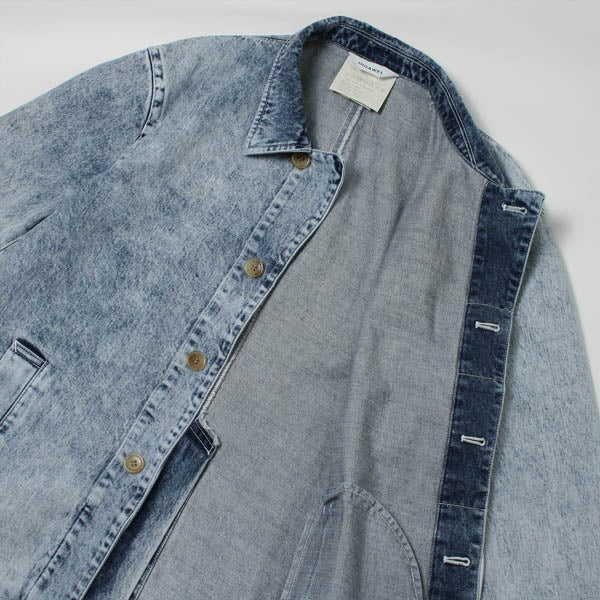 FLY FRONT DENIM COAT