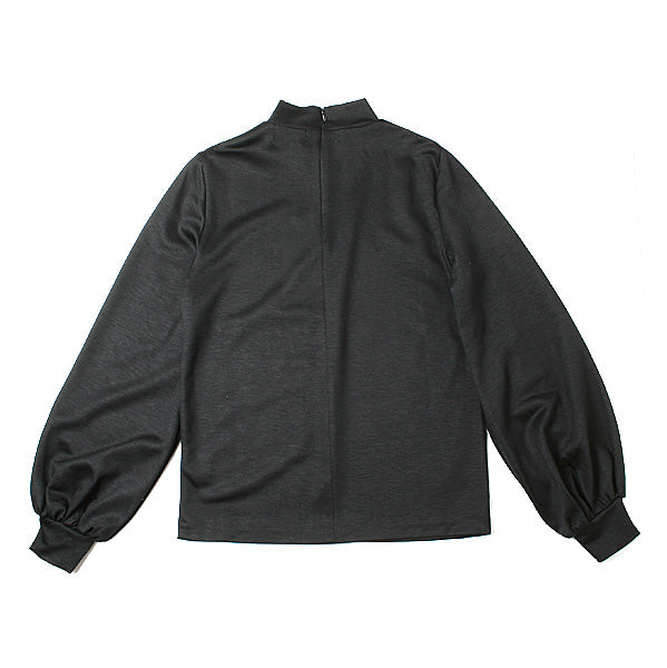 JERSEY PUFFY LONG SLEEVE HIGH NECK TOP