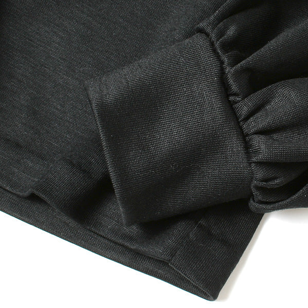 JERSEY PUFFY LONG SLEEVE HIGH NECK TOP