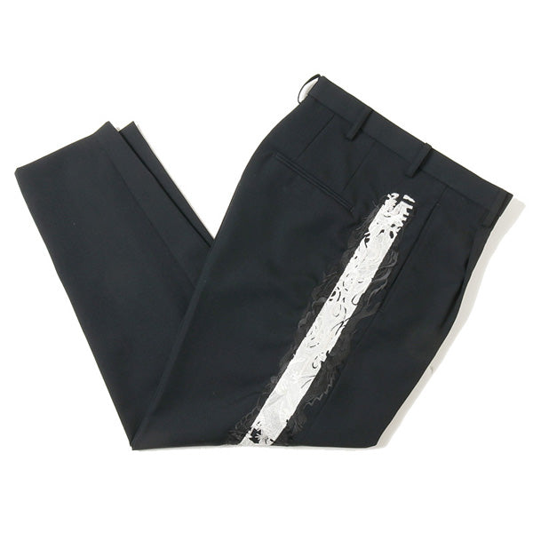 LINED CHAOS EMBROIDERY WIDE TAPERED TROUSERS (19AW13PT108