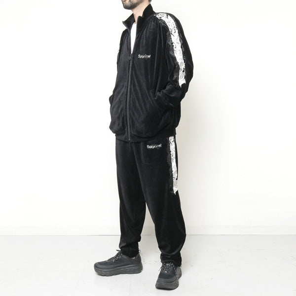 LINED CHAOS EMBROIDERY TRACK PANTS