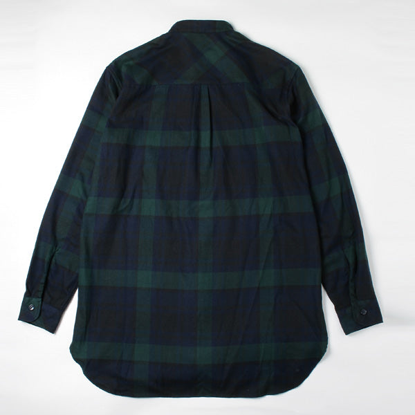 BAND COLLAR SHIRTS COTTON CHECK FLANNEL