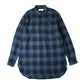 BAND COLLAR SHIRTS COTTON CHECK FLANNEL