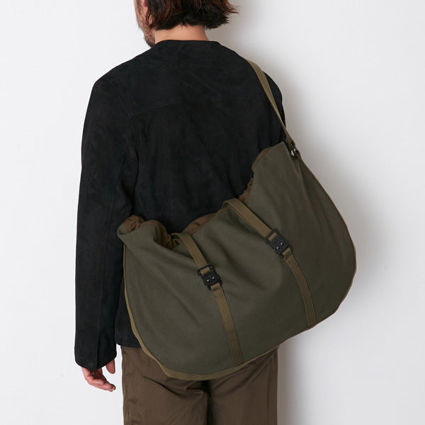 Cotton Canvas Round Shoulder Bag