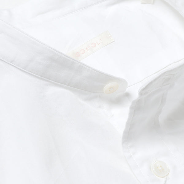 バンドカラーシャツ WHITE/NAVY