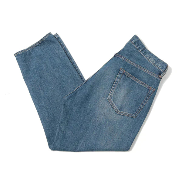 Washed Denim Wide Pants