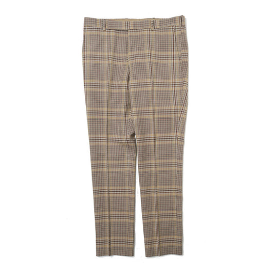 WOOL SERGE CHECK NARROW SLACKS