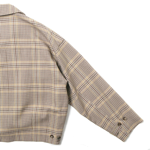 WOOL SERGE CHECK ZIP-UP BLOUSON