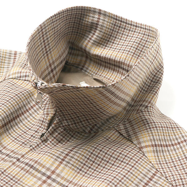 WOOL SERGE CHECK ZIP-UP BLOUSON