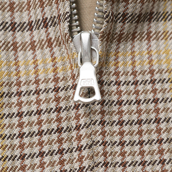 WOOL SERGE CHECK ZIP-UP BLOUSON