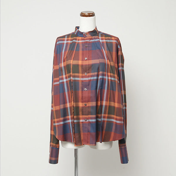 BIG PLAID STAND COLLAR SHIRT