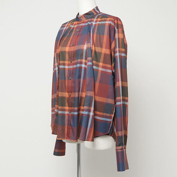 BIG PLAID STAND COLLAR SHIRT