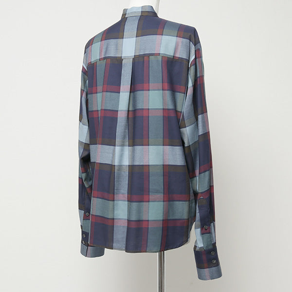 BIG PLAID STAND COLLAR SHIRT