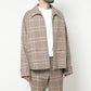 WOOL SERGE CHECK ZIP-UP BLOUSON