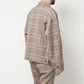 WOOL SERGE CHECK ZIP-UP BLOUSON