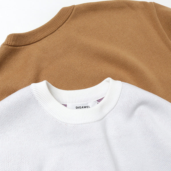 BORDER KNIT&SEWN SWEATER