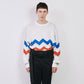 BORDER KNIT&SEWN SWEATER