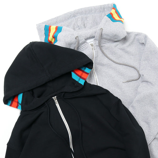 RIB ZIPPER HOODIE