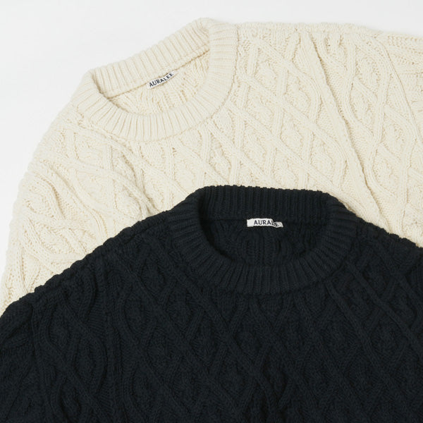 HARD TWIST MERINO ARAN KNIT P/O (A9AP01FM) | AURALEE