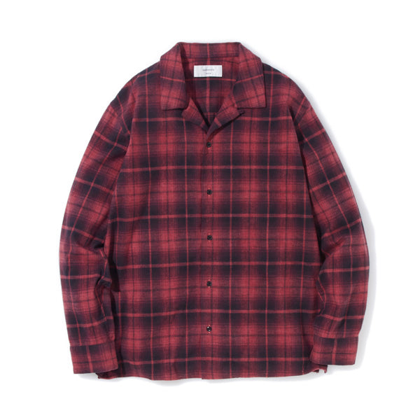 Open Collar Check Shirt