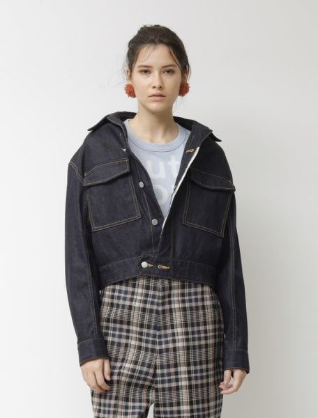 convex shape denim blouson