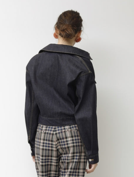 convex shape denim blouson