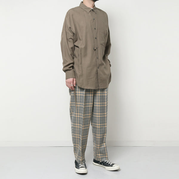 CLASSIC FIT TROUSERS ORGANIC WOOL CHECK SERGE