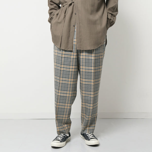 CLASSIC FIT TROUSERS ORGANIC WOOL CHECK SERGE