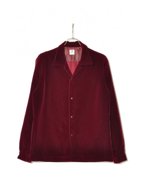 VELVET OPEN COLLAR L/S SHIRT